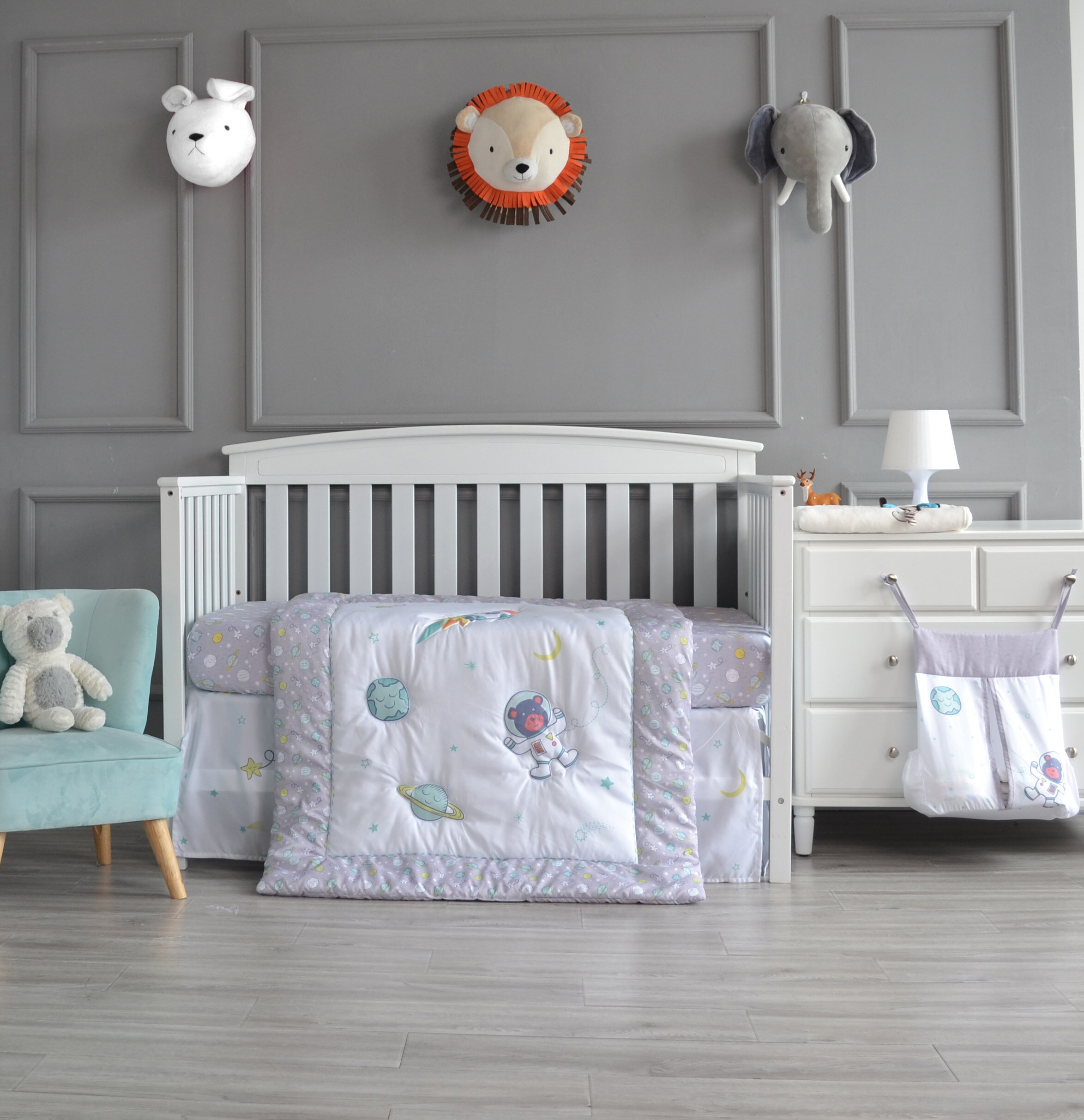 Mason Marbles Vinco The Astro Bear 4 Pc Nursery Bedding Set Wayfair Canada